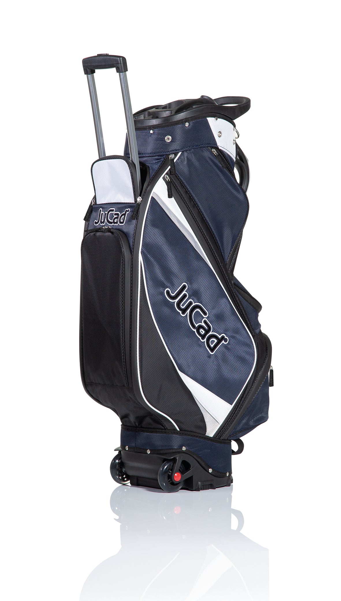 Sac de golf JuCad à rouler - chariot et sac à tirer avec roulettes et organiseur