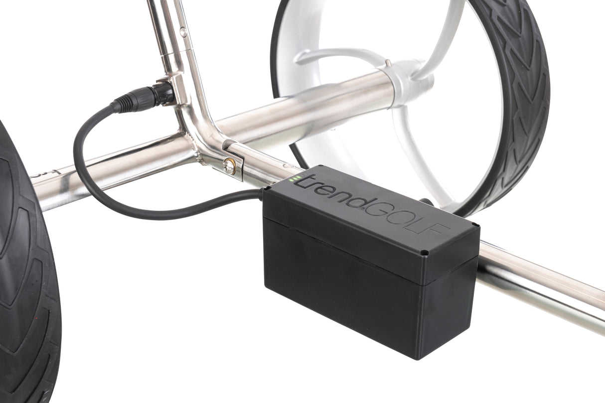 Chariot électrique déambulateur Trendgolf modèle 2025 en acier inoxydable, noir