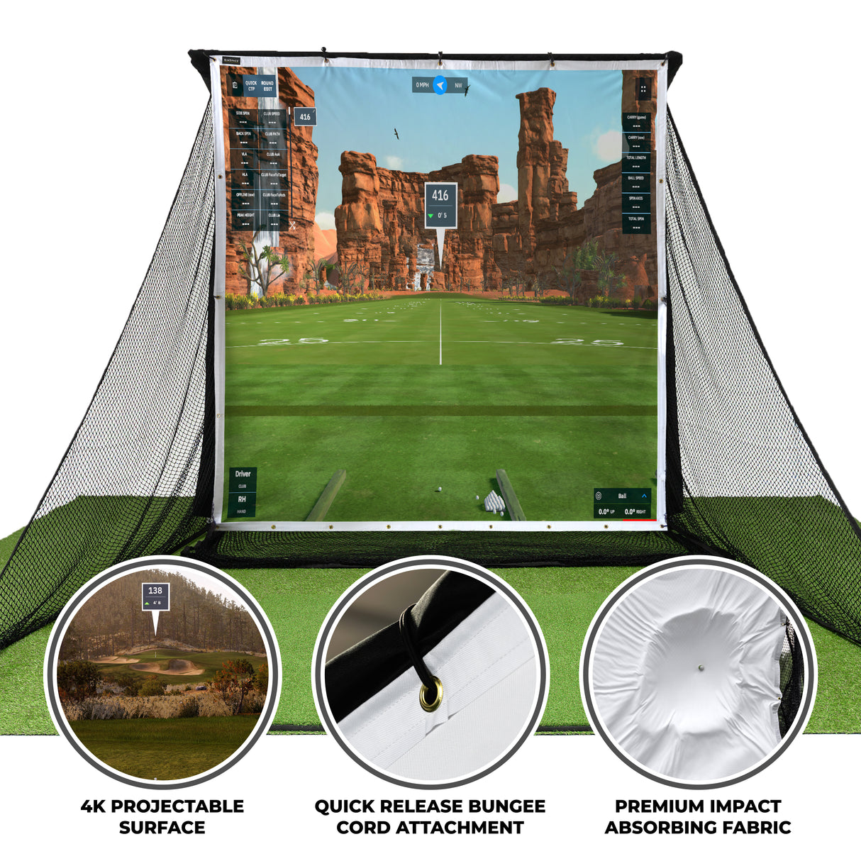 SIMSPACE GOLF DELUXE HOME DRIVING NETZ - LEINWAND