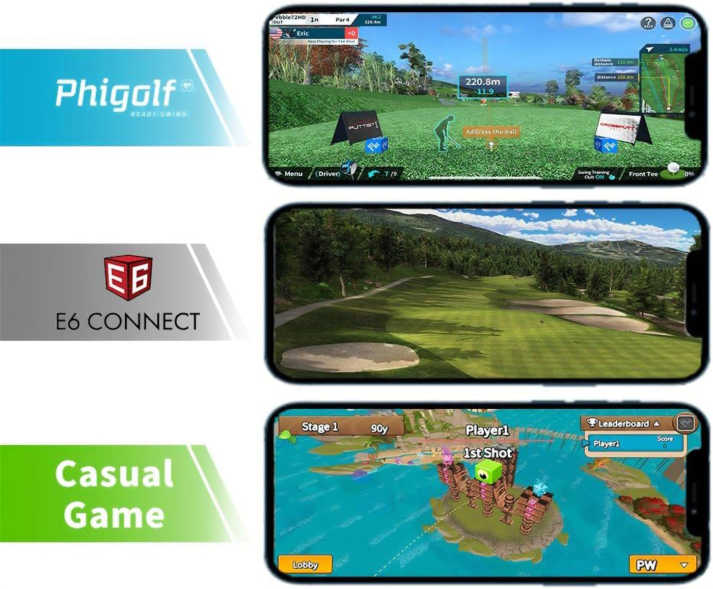 PHIGOLF 2 Smart Home Golf Simulator – Swing Stick Trainer & Analyser