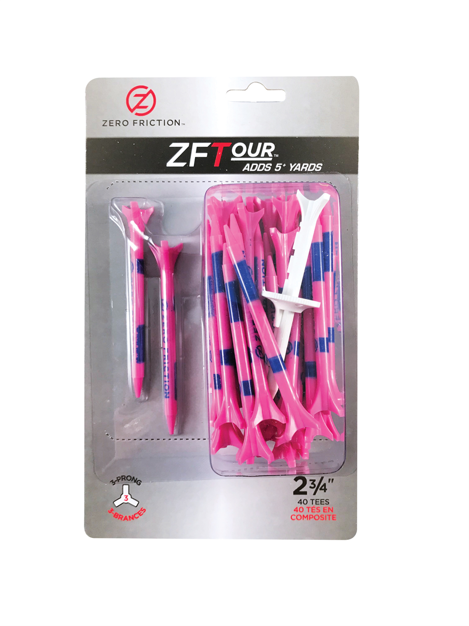 Zero Friction Tour Tees 3-Prong 2 3/4