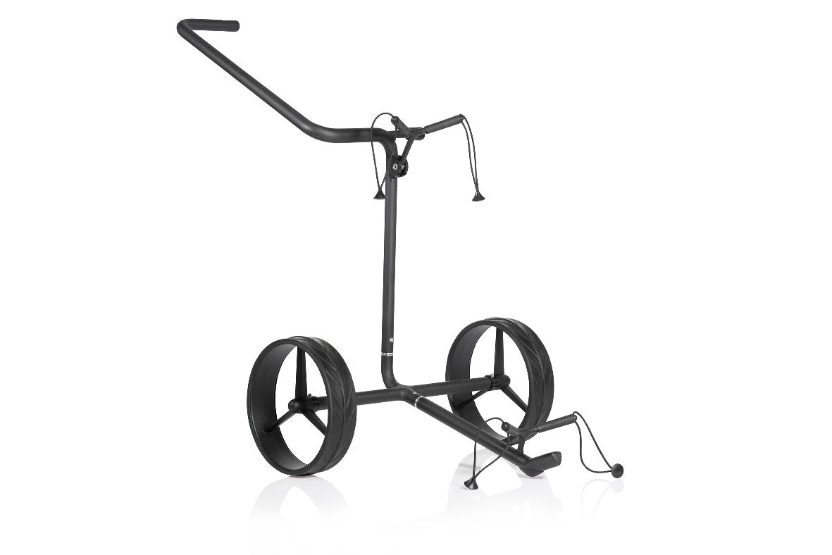 JuCad Golftrolley Carbon Shadow 2-rädrig - das stylische Leichtgewicht schwarz-matt
