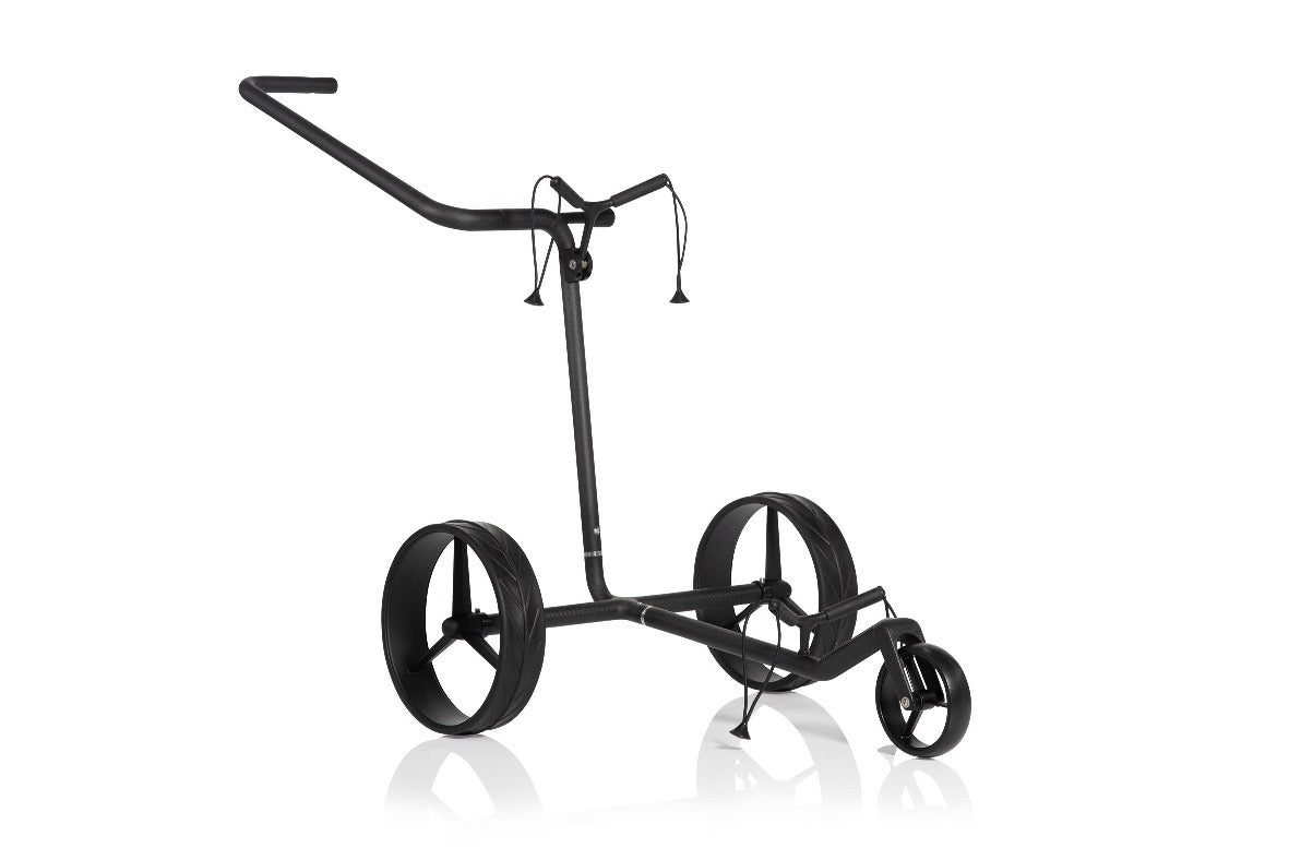 JuCad Golftrolley Carbon Shadow 3-rädrig - das stylische Leichtgewicht schwarz-matt