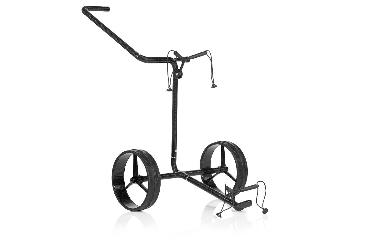 JuCad Golftrolley Carbon Shine 2-rädrig - das stylische Leichtgewicht schwarz-glänzend