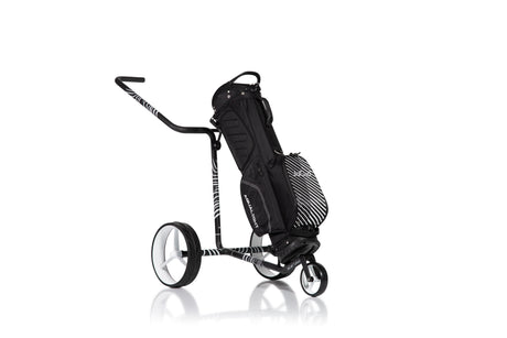 JuCad Golf Trolley Carbon Zebra 3-wheels - matt lacquered in 3-component design