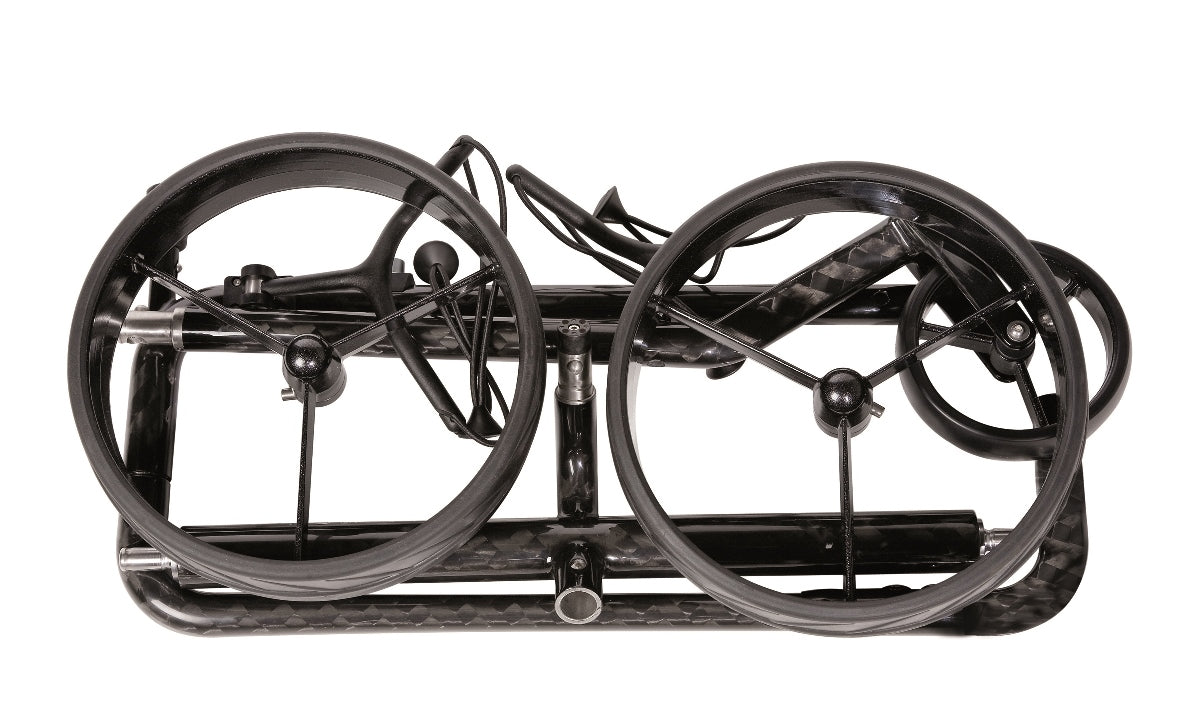 JuCad Golftrolley Carbon Shine 2-rädrig - das stylische Leichtgewicht schwarz-glänzend